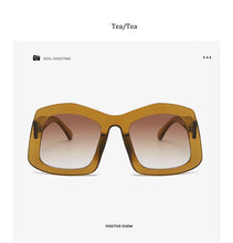 Retro Big Square Gradient Orange Sunglasses For Women New Fashion Luxury Designer Unique Oversized Ladies Sun Glasses Shades