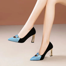 Sexy Fashion Style Women's Heeled Shoes Pointed Tip High Heels One Kick Retro Women Shoes Suede 2025 New Spring Zapatos De Mujer