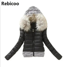 Women's Fashionable Big Fur Collar Hooded Jacket