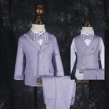 Newborn Baby Kids1 Year Birthday Suit Flower Boys Formal Purple Wedding Suit Children Photograph Dress Performance Show Costume