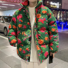 Men Harajuku Big Flopwer Coat Winter Jacket 2024 Mens Streetwear Hip Hop Parka Chinese Traditional Clothes Puffer Jackets XXXXXL