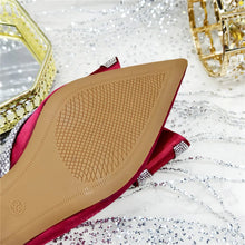 Med Heel Shoes for Women Hollowed Out Embroidery Rhinestone Italian Design Olive-green Color Pointed-Toe Shoes and Bags Set