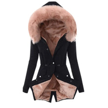 Women's Faux Fur Collar Hooded Warm Cotton Jacket