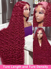30 36 Inch 250% 13x4 HD Lace Frontal Wig Kinky Curly 99J Burgund Red Wine Brazilian Water Wave Hd Lace Human Hair Wigs Glueless
