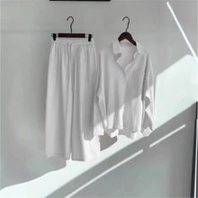 Women's Retro Cotton Linen Shirt Set High Waist Loose Pants Two Piece Suit Traditional Chinese Style Clothing Ensemble