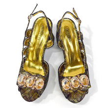 Elegant Heels for Womens Peep Toe Special Material Design Rhinestone Sandals Italian Shoes and Bags Matching Set 2024