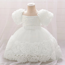 Girls 3D Flower Party Princess Dress for Baby Christmas Gown 1-10 Yrs Birthday Bow Tulle Bridemaid Dresses Wedding Kids Clothing