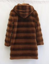 Women's mink fur coat medium long hooded Jacket