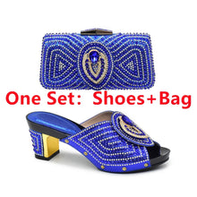 Italian Ladies Shoes and Bags To Match Set Decorated with Rhinestone Plus Size Shoes Women Heel Women Shoes and Bag Set In Italy