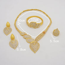 Dubai Gold Plated Jewelry Set Rhinestone Luxury Necklace Wedding Accessories Accessories