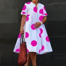 VONDA Plus Size 5XL Women Dress 2025 Summer Bohemian Polka Dot Maxi Long Dress V Neck Party Sundress Vestido Beach Robe Elegant