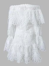 Plus Size Dress Women Party Sweet Off Shoulder New Fall Clothes Hollow Out Long Sleeve Mini Dresses Wholesale Dropshipping 2025