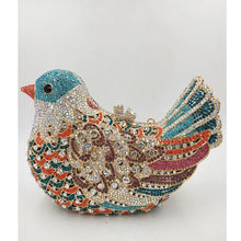 Latest Design Women Wedding Clutches Bags Purse for Bride Colorful Diamonds Purse Handbag Animal Bird Handmade Bridal Purses