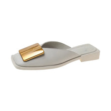 Baotou Slippers Women Wear 2024 New Korean Version of Lazy Metal Buckle Sandals Slip-on Sandals