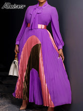 Mlaiscsr Fashion Long Sleeve Maxi Dress with Belt Women Elegant Birthday Party Dance Celebrity Gown Formal Evening Africa Dubai