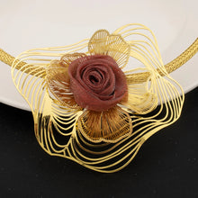 2025 Elegant Gold Plated Green Flower Shape Necklace Earrings Ring Bangle for Woman Fashion Women Jewelry Set Gift for Party
