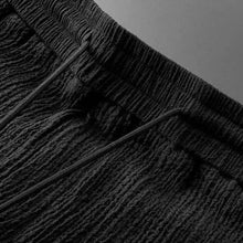 2Pcs/Set Summer Men's Suit Elastic Waistband Pleated Casual Outfit Men Business Short Sleeve Shirts Long Pants Set Male Clothing