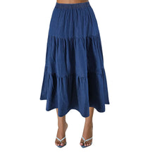 XL-5XL Plus Size Clothes 2024 Women's Button A-line High Waist Denim Skirt Office Lady Midi Jean Skirts Autumn Winter Skirt