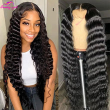 Loose Deep Wave Lace Front Wig Human Hair Wigs For Women Pre Plucked Brazilian 13x4 Frontal Wig Deep Part 180% Density Remy Wigs