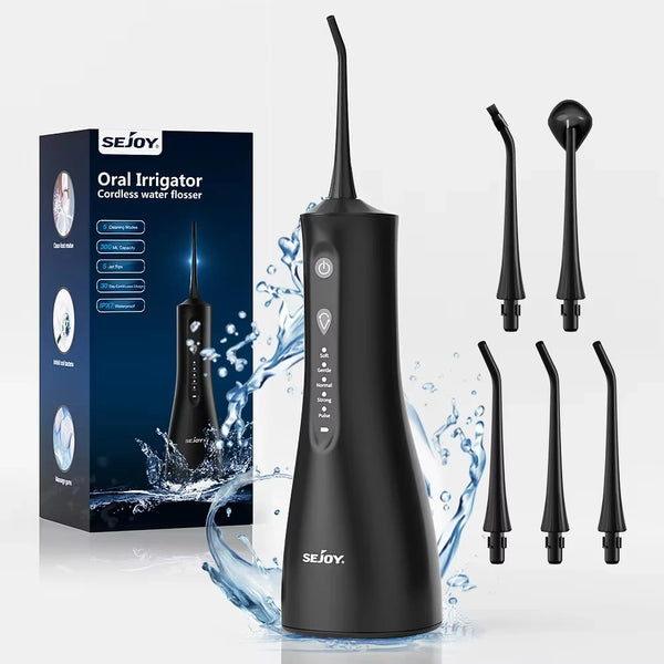 Water Flosser Professional For Teeth, Gums, Braces, Dental Care, Electric Power With 5 Settings, 5 Tips For Multiple Users
