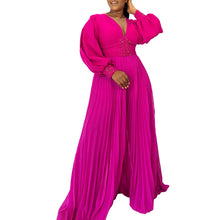 Autumn Dashiki African Clothes for Women African Long Sleeve V-neck Polyester Long Jumpsuit Outfits Elegant African Clothing 3XL