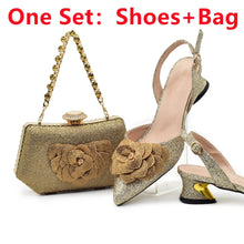 Ladies Shoe and Bag Set Latest Designers Luxury Italian Party Shoes and Bag Set for Women Rhinestone Wedding Bride Shoes Woman