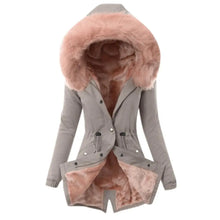 Women's Faux Fur Collar Hooded Warm Cotton Jacket