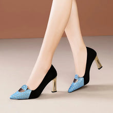 Sexy Fashion Style Women's Heeled Shoes Pointed Tip High Heels One Kick Retro Women Shoes Suede 2025 New Spring Zapatos De Mujer