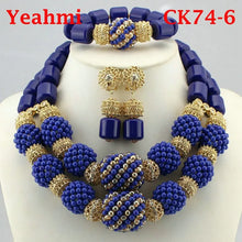 Latest African Wedding Resin Beads Fashion African Beads Jewelry Sets Hot Nigerian Wedding African Beads Jewelry Set