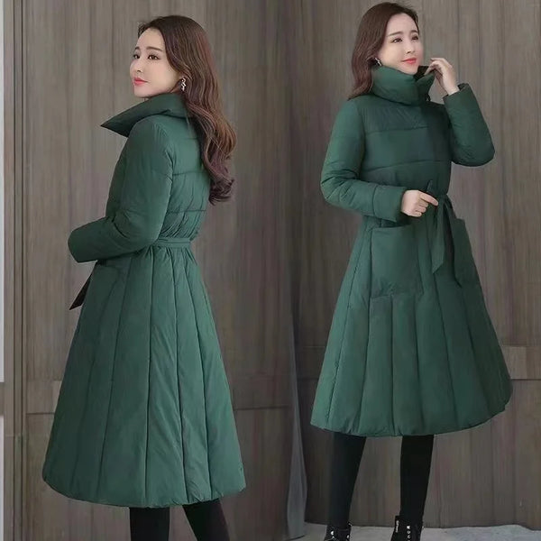 Women's Single Breasted Long Down Winter Jackets