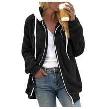 Women's Winter Fashionable Hooded Fleece Solid Color Jacket
