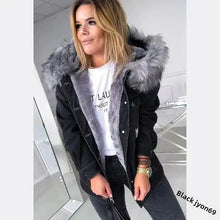 Women's Winter Large Size Denim Warm Jacket