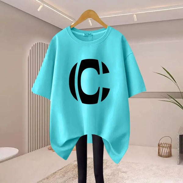 Women Clothing Fashion Letter Print Y2k T-shirts Summer Pure Cotton O-neck Short Sleeve Basic Top Tee Loose Pullovers 45-105Kg