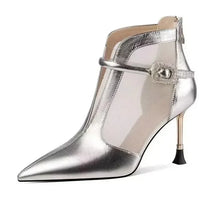 Women's High Heel Sandals Thin Heels Pointed Tip Buckle Women Ankle Boots Side Cutout Sexy Sandalias De Tacón Summer New Style