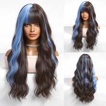 Long Black Green Mix Cospaly Wig Synthetic Hair High Quality Wig for Women Party Daily Use Heat Resistant Straight Natural Wigs