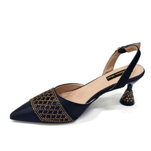 Women's Italian Party Shoes and Bag Set With Elegant Diamond Butterfly