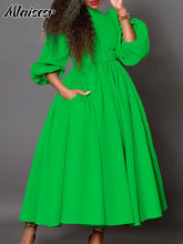 Mlaiscsr Elegant Evening Wedding Guest Party Yellow Pleated Dress Woman O Neck Long Sleeve Belt Waisted Birthday Dinner Vestidos