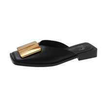 Baotou Slippers Women Wear 2024 New Korean Version of Lazy Metal Buckle Sandals Slip-on Sandals