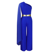 Elegant Jumpsuits & Rompers for Woman One Shoulder Flying Sleeve High Waisted Luxury Birthday Party Dinner Outfits Overalls 2024