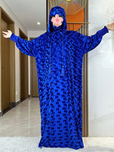 High Quality Velvet Fabric 2025 Ramadan Muslim Lady's Abaya Two-Hats Dubai Turkey Style Islamic Prayer Clothing Kaftan Dress