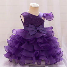 Luxury Baby Sequin Party Dress For Girl Christmas Toddler Layered Bow 1st Birthday Wedding Girl Dresses Formal Lace Baby Clothes