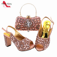 2024 Fashion New Arrivals INS Hot Sale Full Crystal Shinning Shoes and Bag Set for Dress in Red Color Sandals Christmas Party