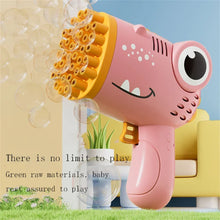 40 hole Dinosaur Bubble Gun Children's Bubble Gun Handheld Fully Automatic Bubble Machine without battery and bubble water