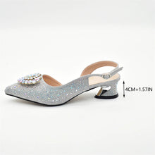 New Italian Shoe and Bag 2024 High Quality Luxury Full Diamond Italian Shoes and Bags Matching Set Decorated with Rhinestone