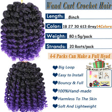 3 Packs Wand Curl Jamaican Bounce Crochet Hair 8inch T Purple 27 30 350 Bug Ombre Blonde Synthetic Jumpy Wand Curly Hair 60Roots