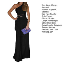Women Sleeveless Long Jumpsuit 2025 Summer Wide Leg Pant Casual Waisted Tank Rompers Playsuit Office Lady Elegant Pocket Overall