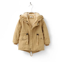 Winter Kids Clothes Plus Velvet Thicken Warm Jacket for Girls Casual Zipper Boys Outerwear Solid Versatile Children's Clothing