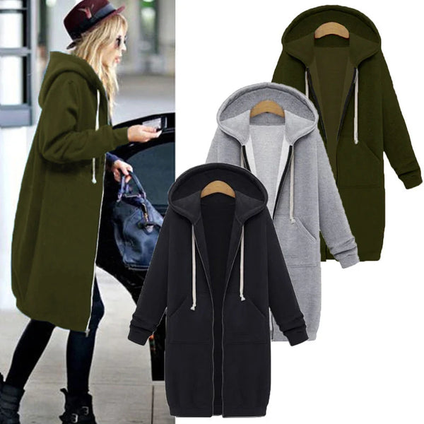 Women's fashionable Thick Hooded Parkas Loose Jackets