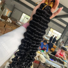 Brown Colored Human Braiding Hair 2 Bundles/Pack 100g 18 Inch Deep Wave Curly Bulk 100% Human Hair for Braiding No Weft 10A