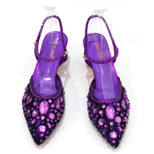 Women's Italian Diamond Lace Designer Matching Shoe and Bag Set